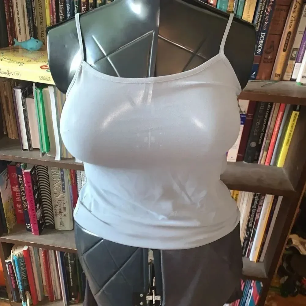 Tory Burch gray semi sheer size 4 business casual shell blouse